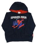 Tmavomodrá mikina s kapucí a Spidermanem Marvel