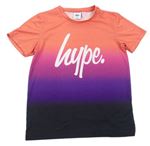 Korálovo-fialovo-černé tričko Hype