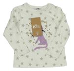 Smetanové triko s hvězdami a kočkou M&Co.
