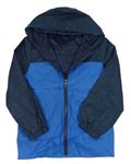 Modro-tmavomodrá šusťáková jarní bunda s kapucí Nutmeg