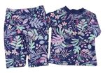 2set - Tmavomodré květované UV tričko + kraťasy George 
