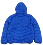 Modrá šušťáková prešívaná ľahká zateplená bunda s kapucňou zn. St. Bernard