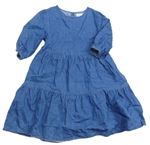 Modré plátěné šaty riflového vzhledu F&F