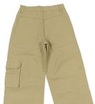 Béžové rifľové široké nohavice s vreckom zn. Pocopiano