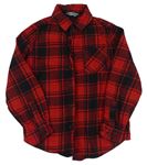 Červeno-černá kostkovaná flanelová košile PRIMARK