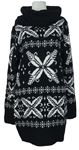 Dámské černo-bílé vzorované svetrové šaty s komínovým límcem Blind Date 