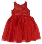 Červené slavnostní šaty s tylovou sukní H&M