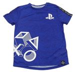 Tmavomodré melírované tričko s potiskem Playstation Primark