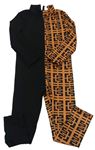 Černo-oranžový kalhotový overal se vzorem Shein