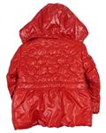 Červená šušťáková zateplená bunda so srnkou a kapucňou zn. Lupilu