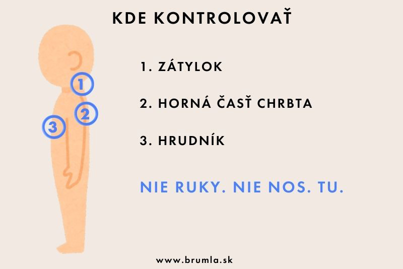 Kde skontrolovať teplotu oblečenia, diagram