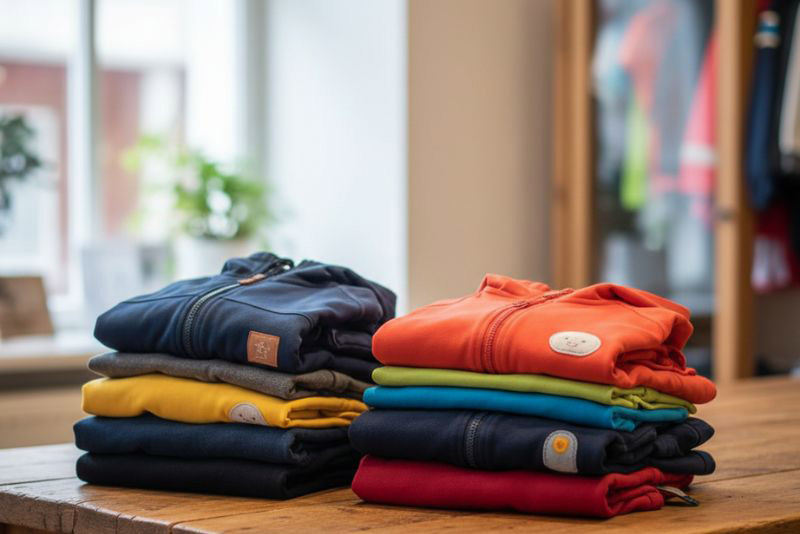 Složené oblečení na stole