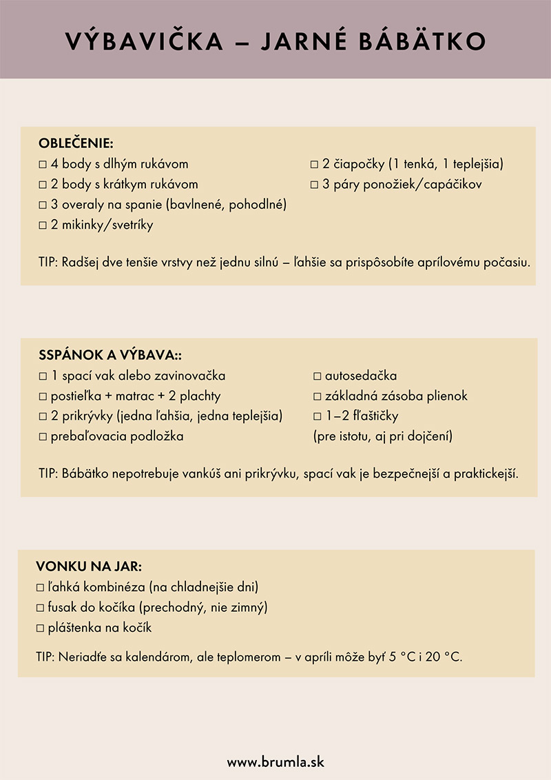 Výbavička - jarné bábätko vo formáte PDF
