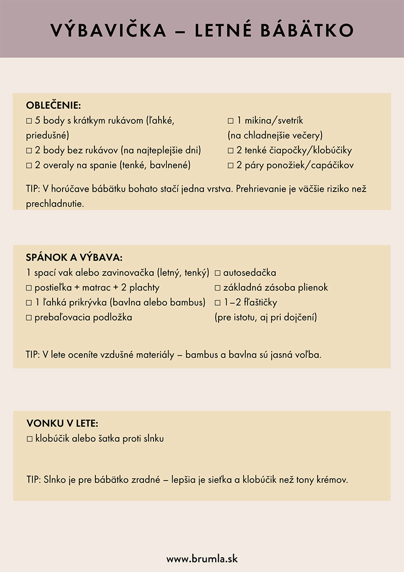 Výbavička - letné bábätko vo formáte PDF
