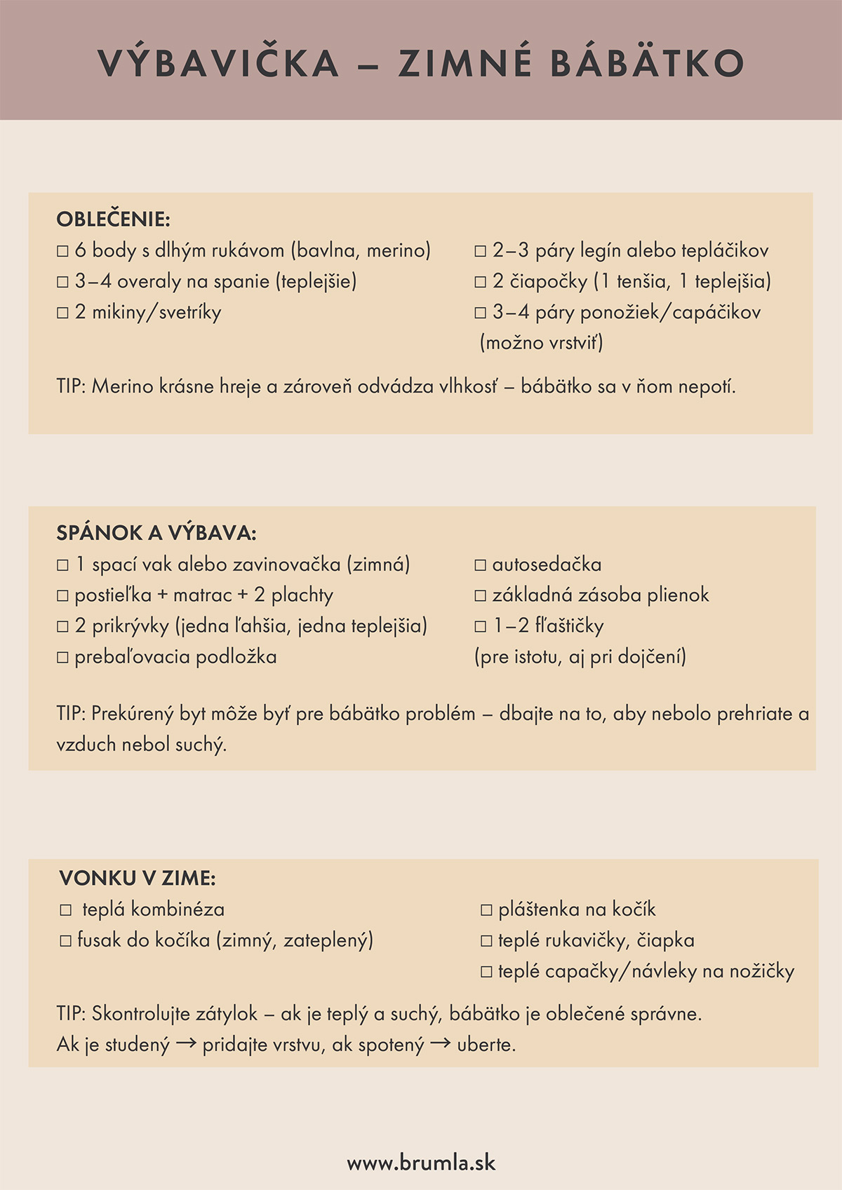 Výbavička - zimné bábätko vo formáte PDF