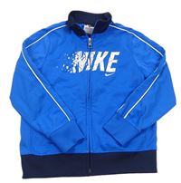Modrá športová funkčná prepínaci mikina s logom Nike
