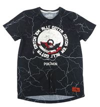 Čierne vzorované tričko s obrázkem z flitrů - Pokémon Primark