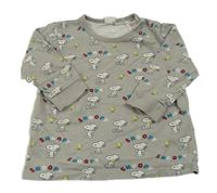Šedé vzorované pyžamové triko se Snoopym H&M