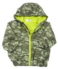 Khaki army šusťáková podzimní bunda s kapucí Ergee