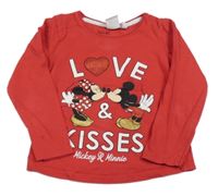 Červené triko s Mickeym a Minnie Disney