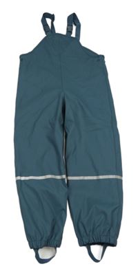 Šedotmavomodré nepromokavé zateplené laclové kalhoty Lupilu