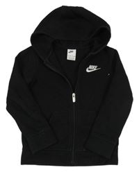 Černá propínací mikina s logem a kapucí Nike