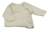 Smotanová melírovaná zavinovací mikina H&M