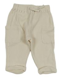 Smetanové žebrované lehké tepláky s kapsami H&M