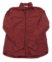 Červeno-tmavomodrá kockovaná košeľa H&M
