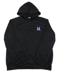 Čierna mikina s písmenem a kapucňou shein