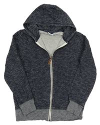 Tmavomodrá melírovaná prepínaci mikina s kapucňou Y.F.K.