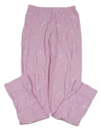 Ružové pyžamové nohavice s hviezdami