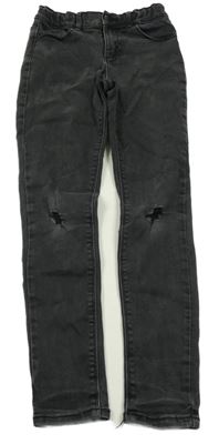 Antracitové skinny rifle s dierami kiabi