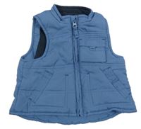 Modrá šusťáková zateplená vesta s kapsami Mothercare