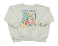 Biela oversize mikina s kvetinami George