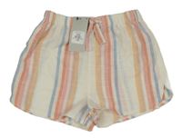 Nové - bielo-farebné pruhované kraťasy Primark