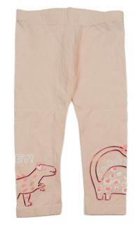 Svetloružové legíny s dinosaurami Pep&Co