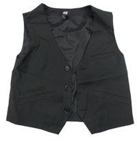 Čierna pruhovaná spoločenská vesta H&M