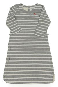 Sivo-biele pruhované šaty s výšivkou H&M