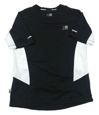 Čierno-biele funkčné športové tričko s logom Karrimor