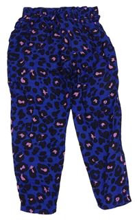 Modré ľahké nohavice s leopardím vzorom Next