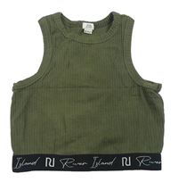 Khaki rebrovaný crop top River Island