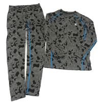 2set - Sivo-čierne army funkčné triko + funkčné nohavice Kaytan