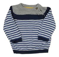 Sivo-modrý pruhovaný sveter H&M