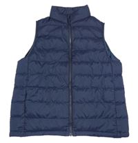 Tmavomodrá šušťáková zateplená vesta Uniqlo