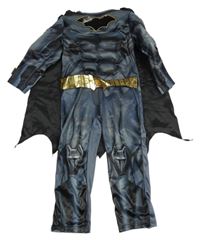 Kostým - Tmavošedo-černý overal + plášť - Batman Tu