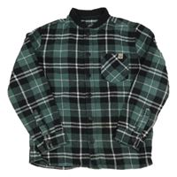 Zeleno-čierno-biela kockovaná košeľová bunda Next