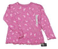 Nové - Ružové tričko so srdiečkami Dunnes Stores
