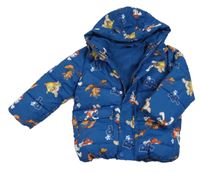 Tmavomodrá šusťáková zimní bunda s kapucí - Tlapková patrola George