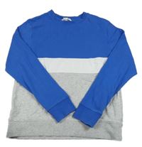 Modro-bielo-sivá mikina H&M